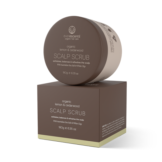 Everescents Lemon Cedarwood Scalp Scrub 180g for exfoliating scalp and removing buildup