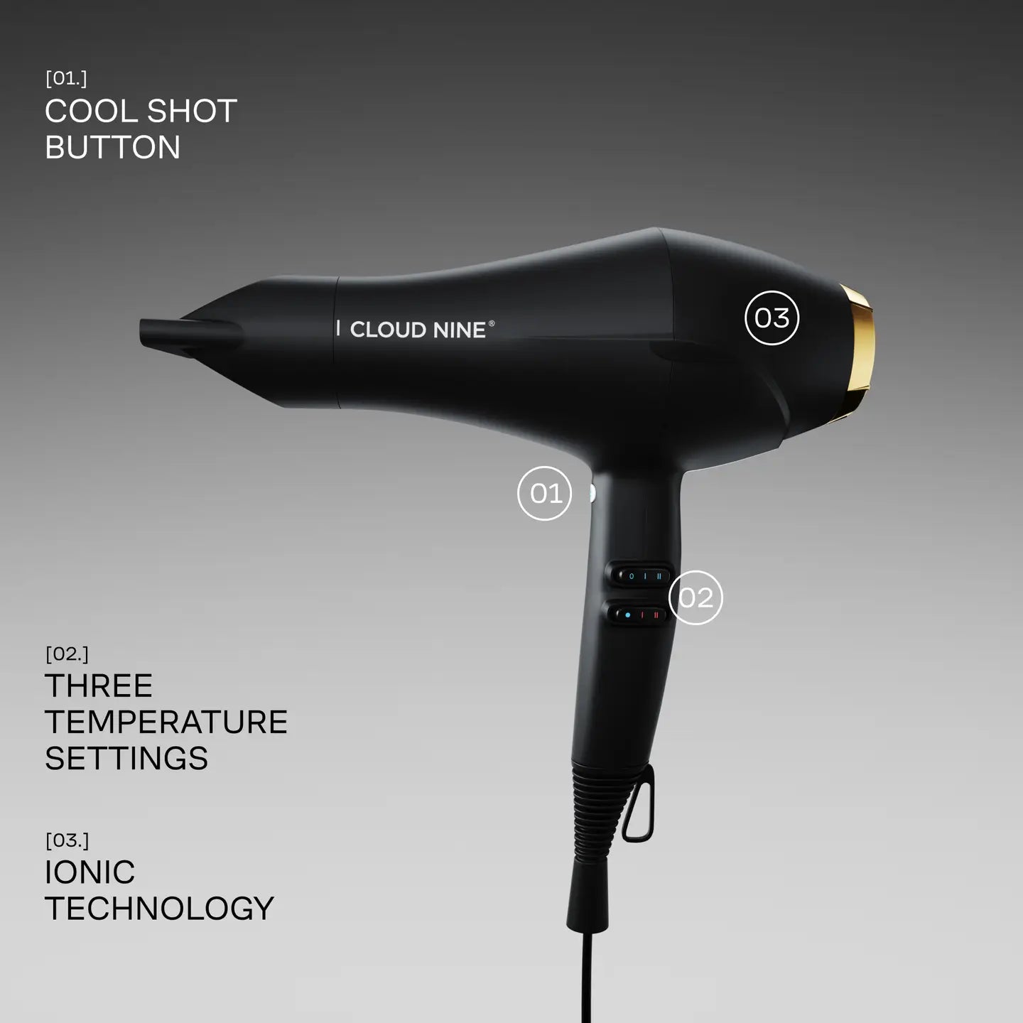 Cloud Nine Airshot hair dryer for frizz-free styling