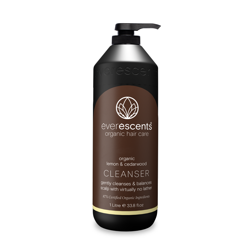 Everescents Lemon Cedarwood Cleanser 1L for clarifying scalp and removing buildup