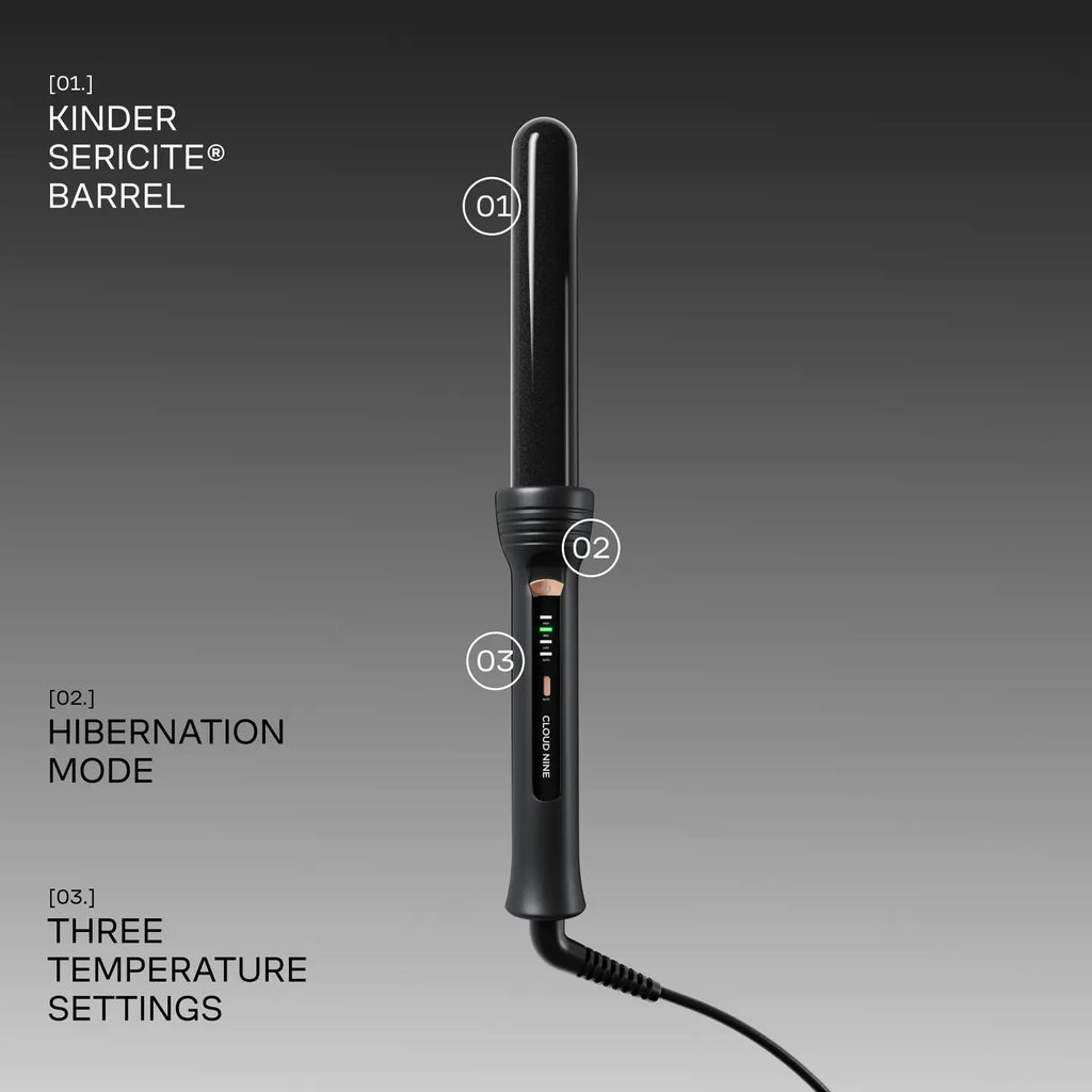 Cloud Nine curling wand for smooth waves and curls