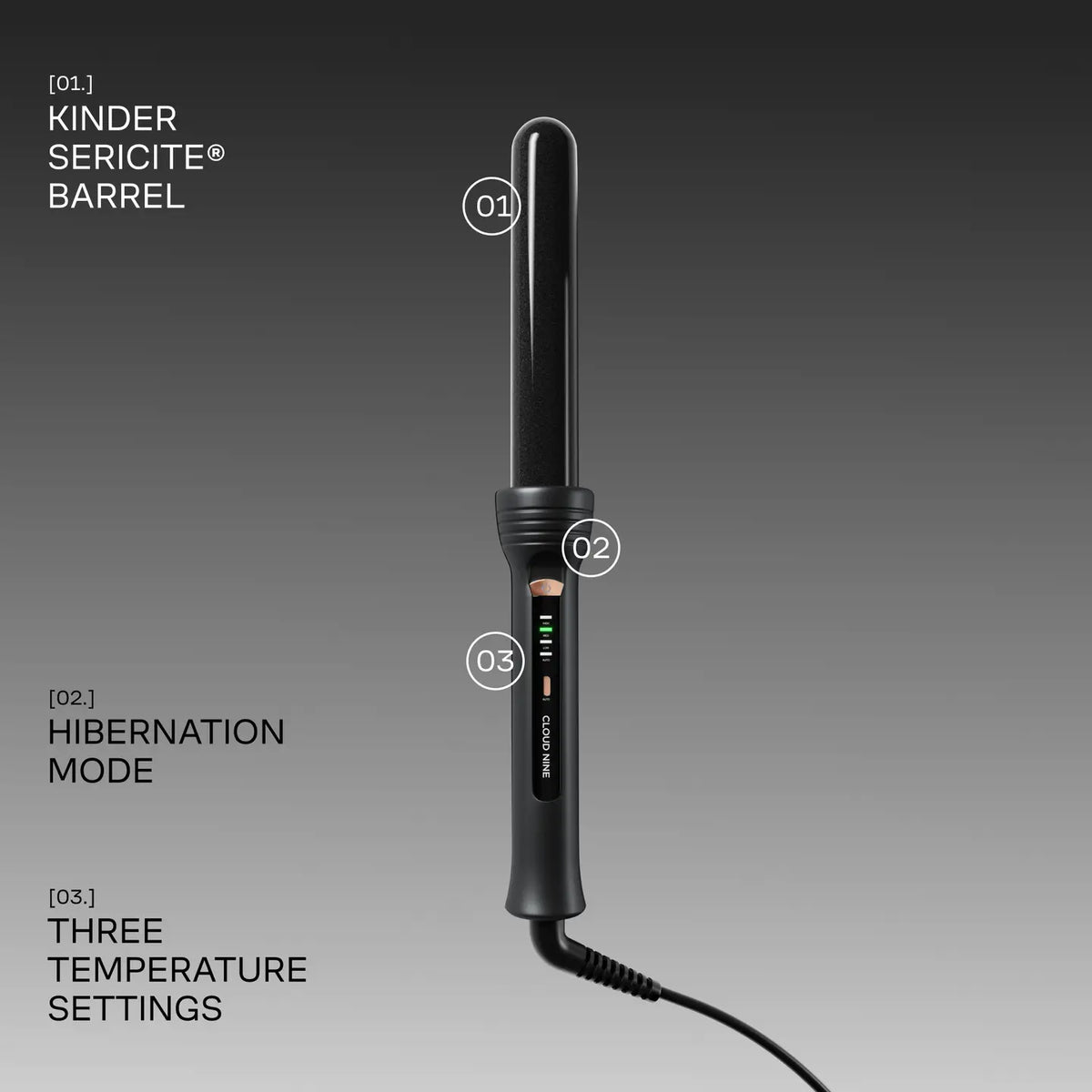 Cloud Nine curling wand for smooth waves and curls