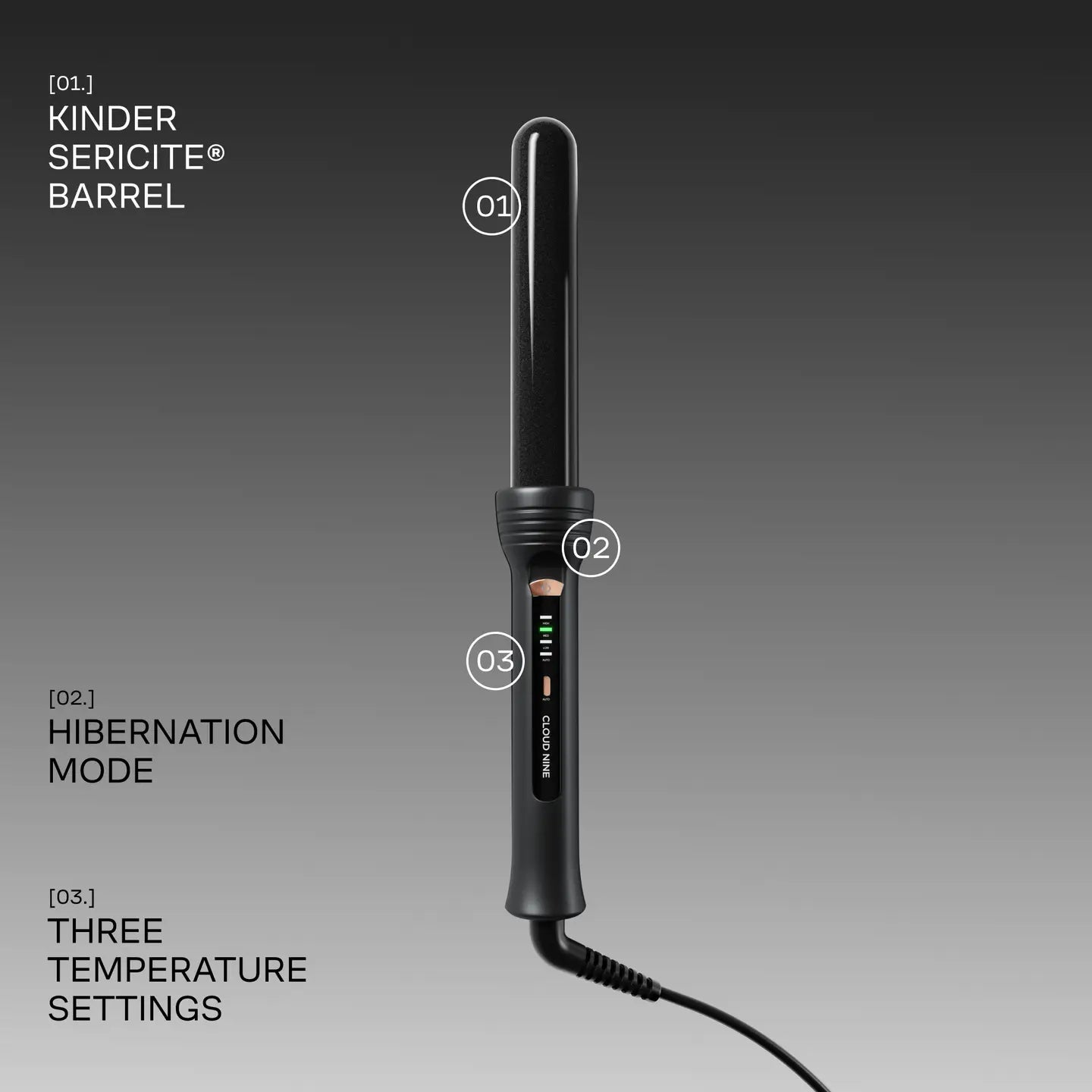 Cloud Nine curling wand for smooth waves and curls