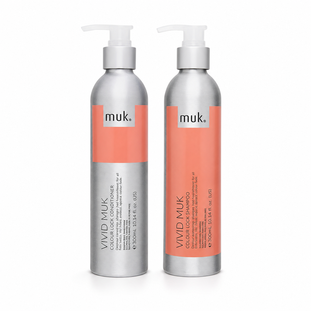 Vivid Muk Colour Lock Shampoo and Conditioner duo for colour-treated hair