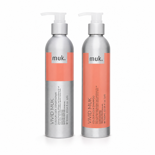 Vivid Muk Colour Lock Shampoo and Conditioner duo for colour-treated hair