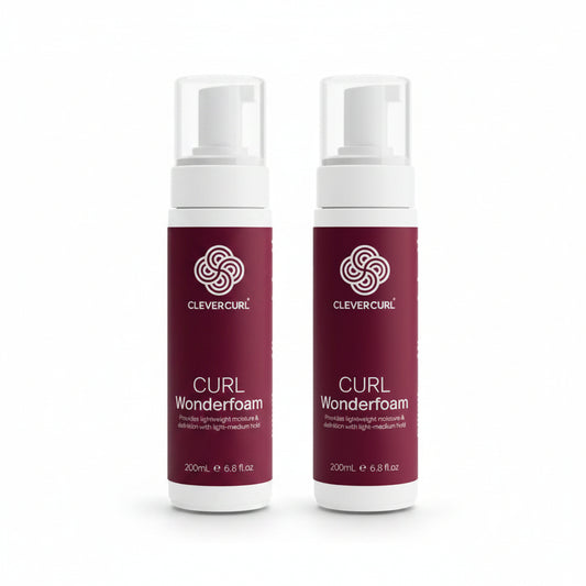 clever curl wonderfoam 200ml duo value pack, volume and definition for fine curly hair