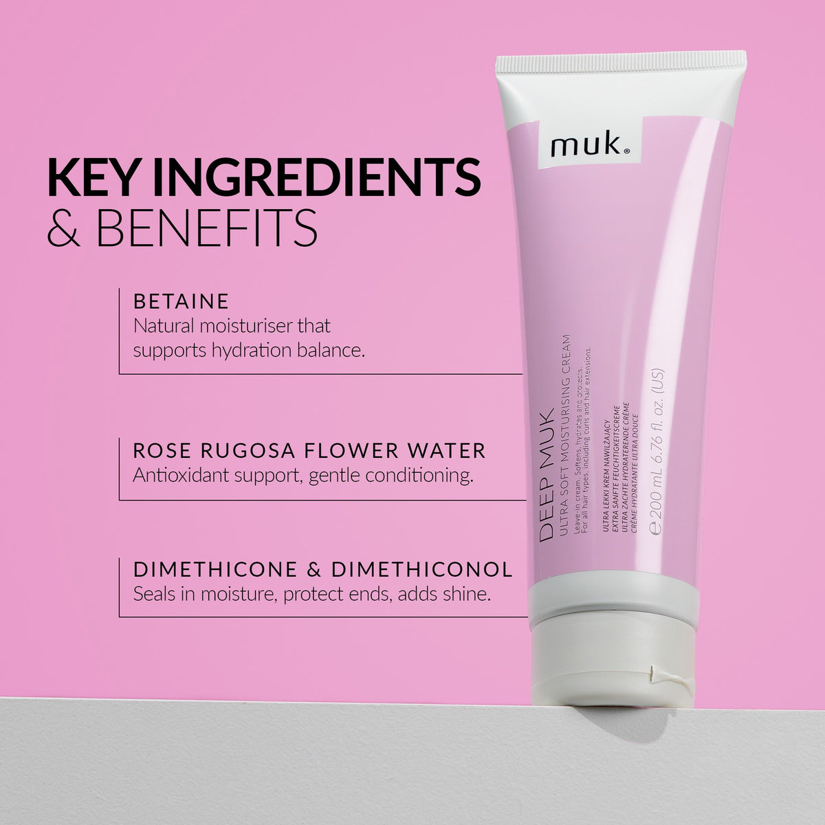 Deep Muk Ultra Soft Moisturising Cream 200ml lightweight leave-in cream for hydration and frizz control