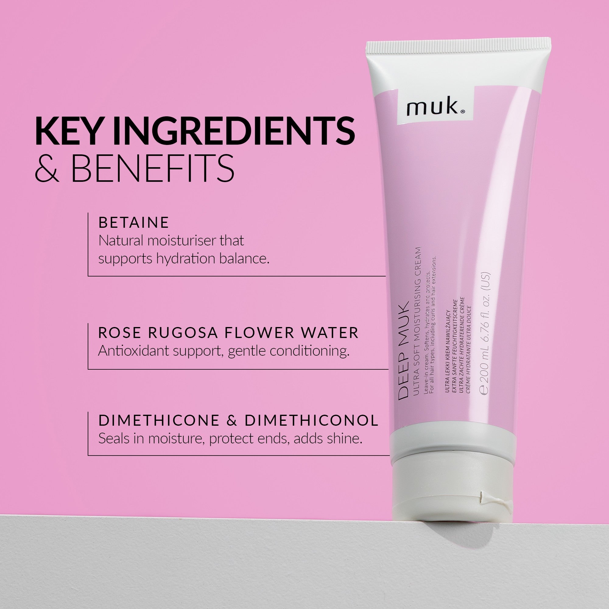 Deep Muk Ultra Soft Moisturising Cream 200ml lightweight leave-in cream for hydration and frizz control