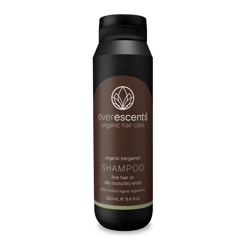 Everescents Bergamot Shampoo 250ml balancing shampoo for oily roots and fine hair