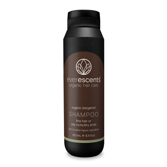 Everescents Bergamot Shampoo 250ml balancing shampoo for oily roots and fine hair