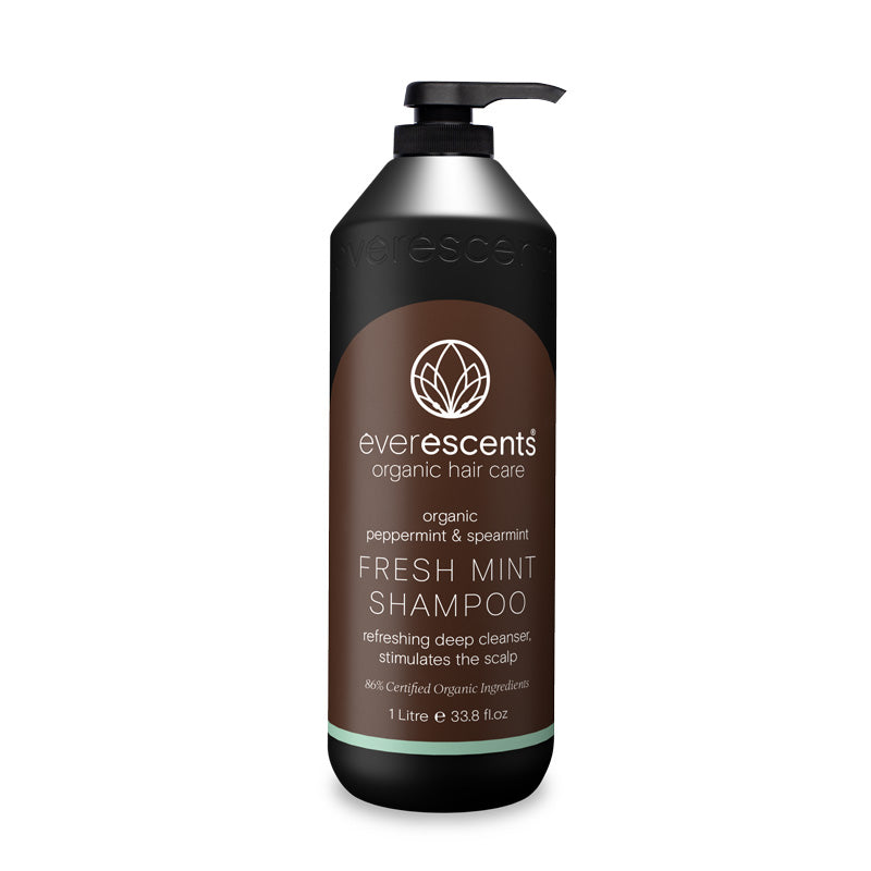 Everescents Fresh Mint Shampoo 1 Litre clarifying shampoo for buildup and oily scalp