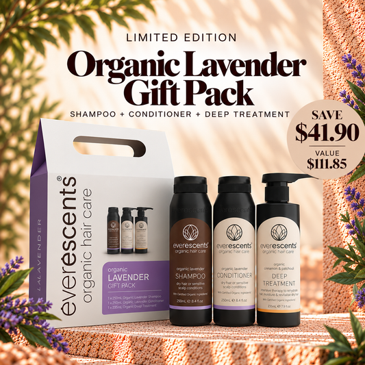 Everescents Organic Lavender Gift Pack for dry hair and sensitive scalps