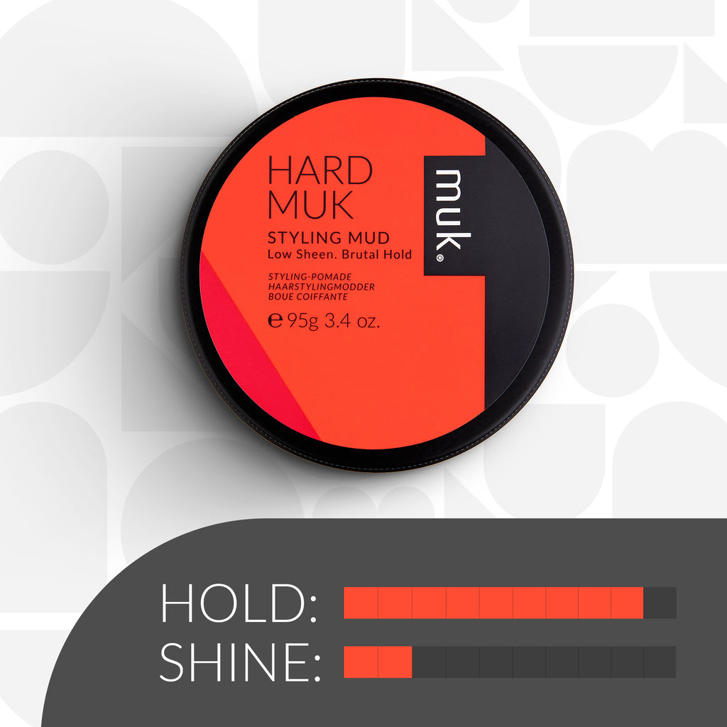Hard Muk Styling Mud strong hold styling clay with low sheen matte finish