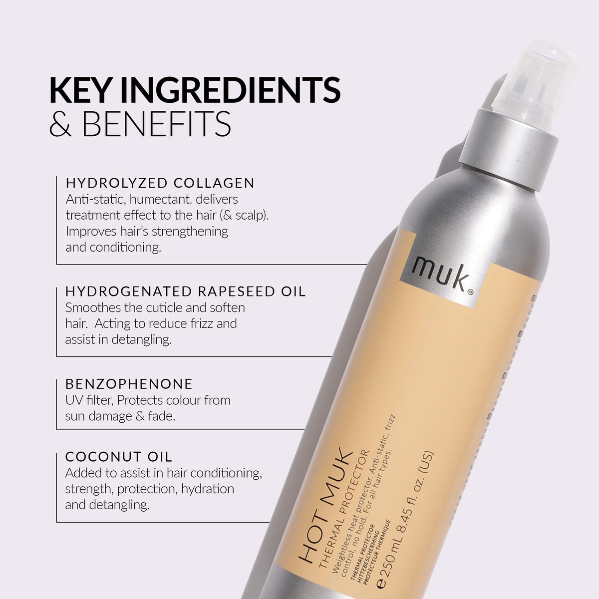 Hot Muk Thermal Protector benefits, heat protectant spray for hair