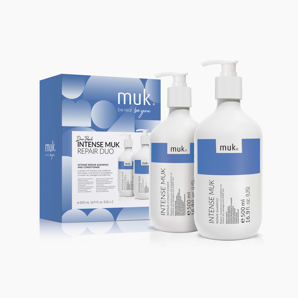 Intense Muk Repair Duo 500ml shampoo and conditioner set for damaged and brittle hair