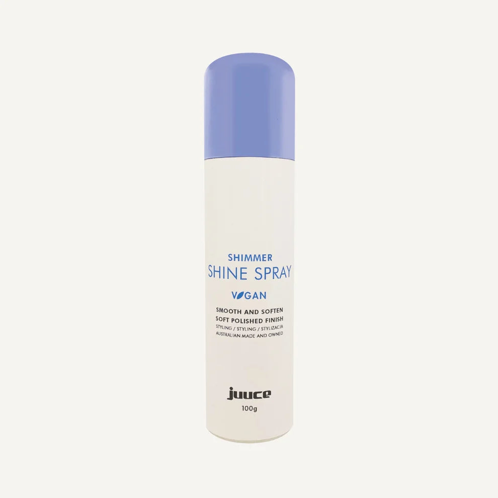 Juuce Shimmer Shine Spray 100g for glossy shine and smooth hair