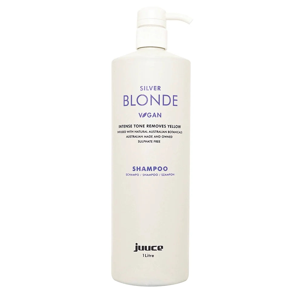 Juuce Silver Blonde Shampoo 1 Litre for brassy and yellow blonde hair