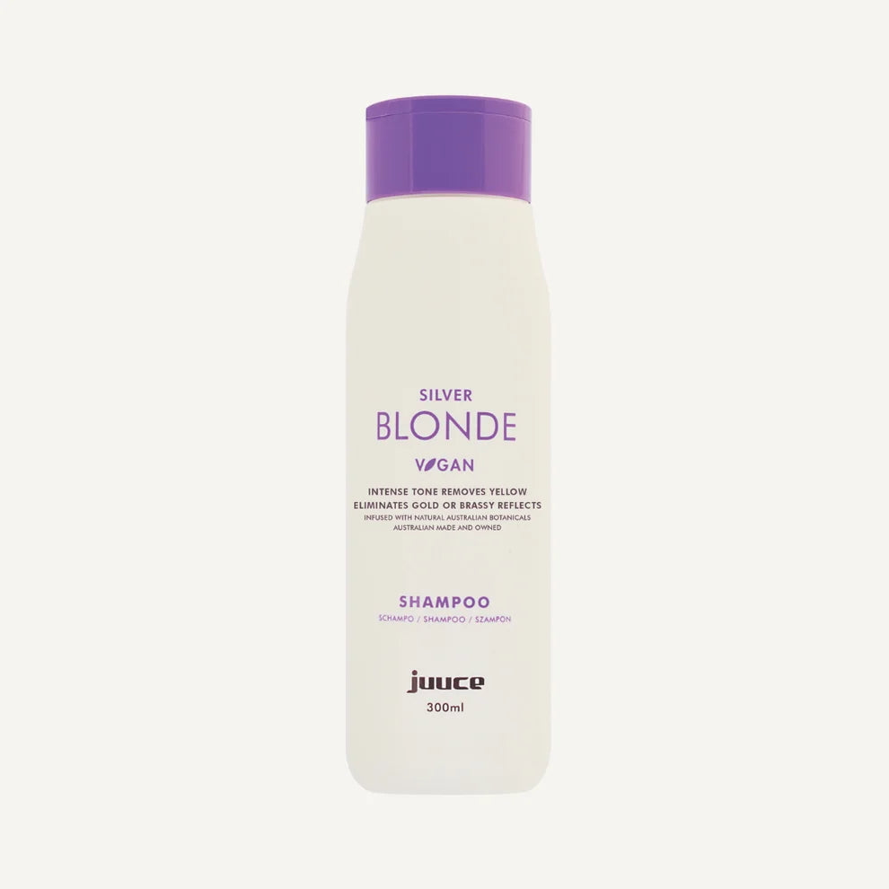 Juuce Silver Blonde Shampoo 300ml for brassy and yellow blonde hair