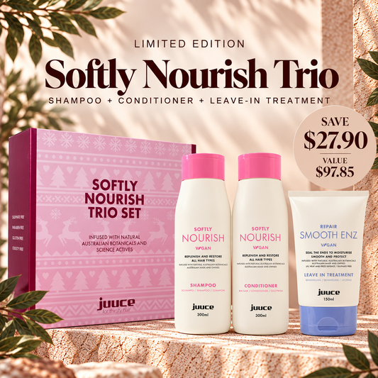 Juuce Softly Nourish Trio for dry and stressed hair