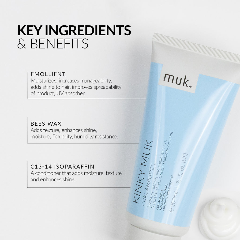 Kinky Muk Curl Amplifier for curly and wavy hair with frizz control