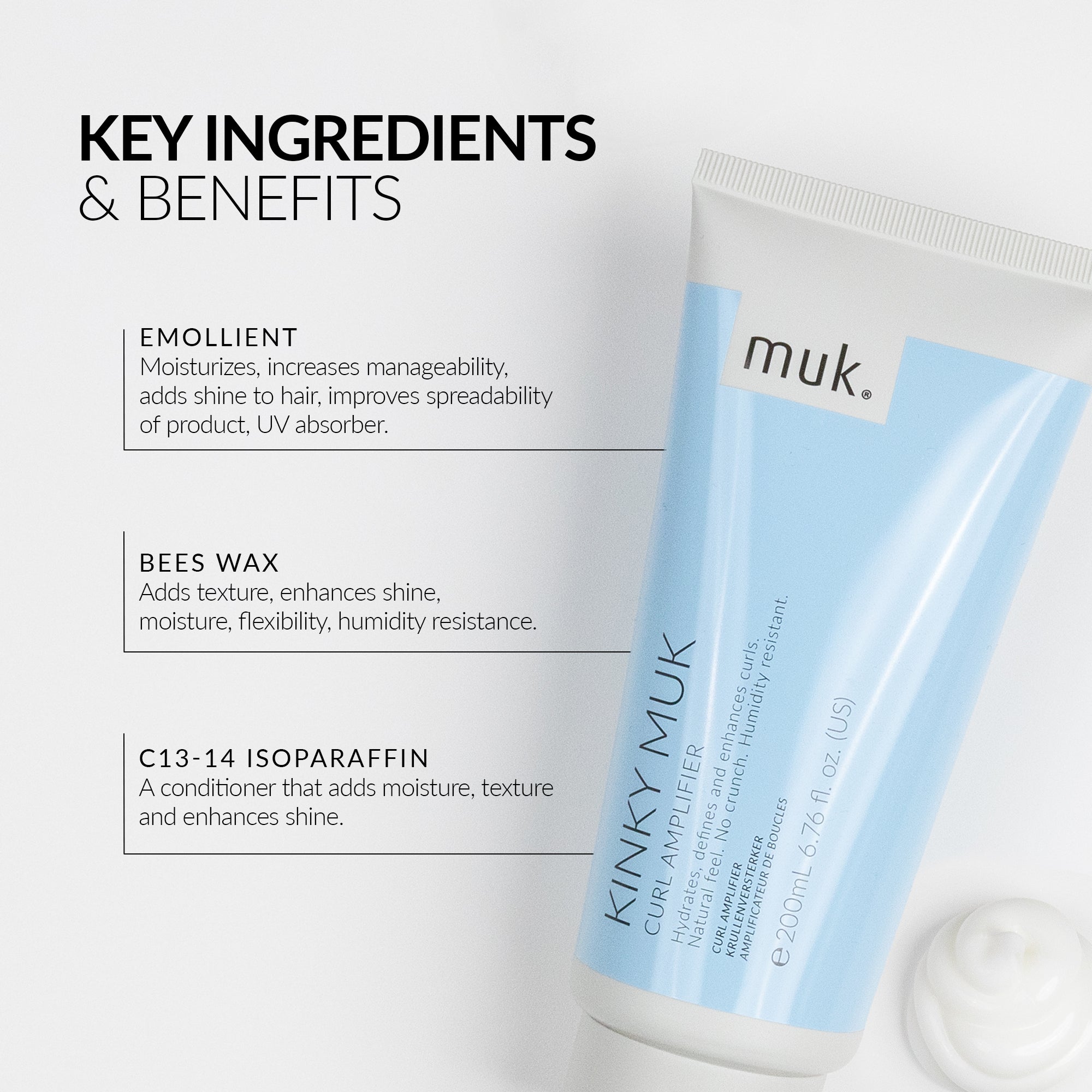 Kinky Muk Curl Amplifier for curly and wavy hair with frizz control