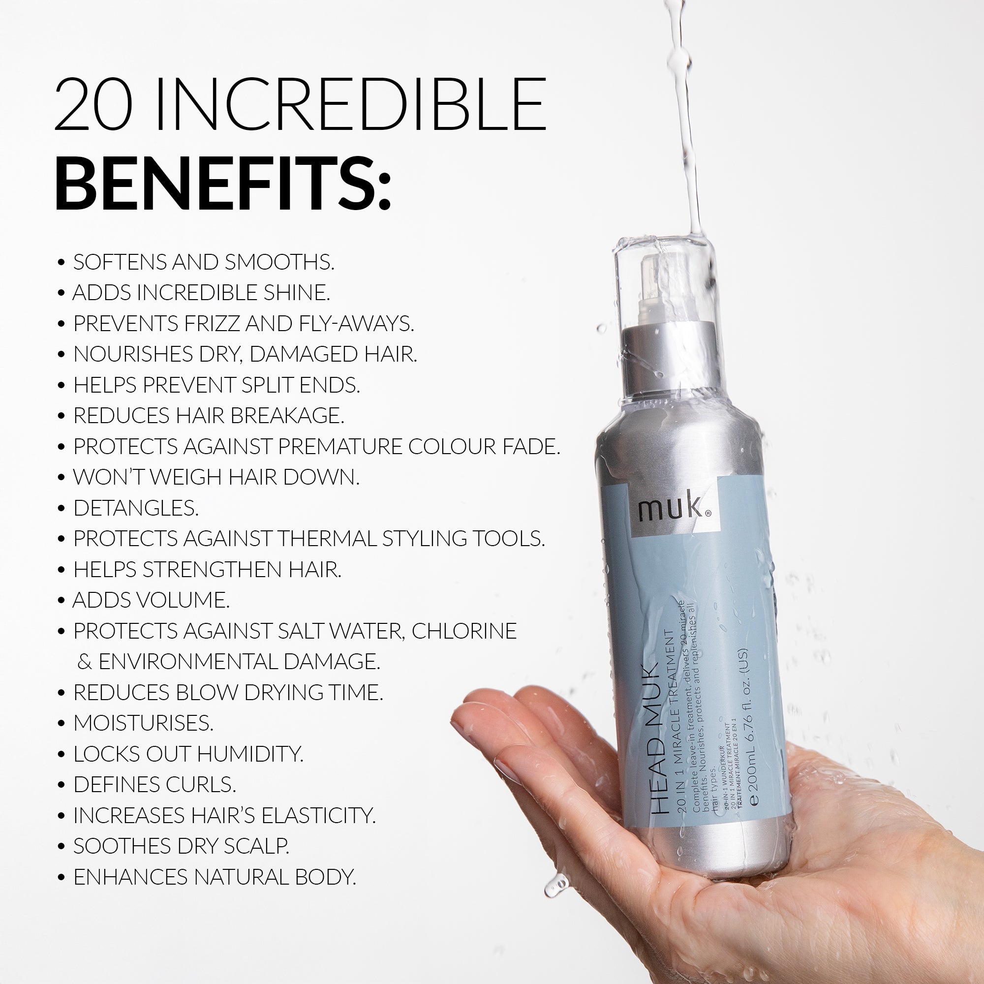 Head Muk 20 in 1 Miracle Treatment multi-purpose leave-in hair treatment benefits