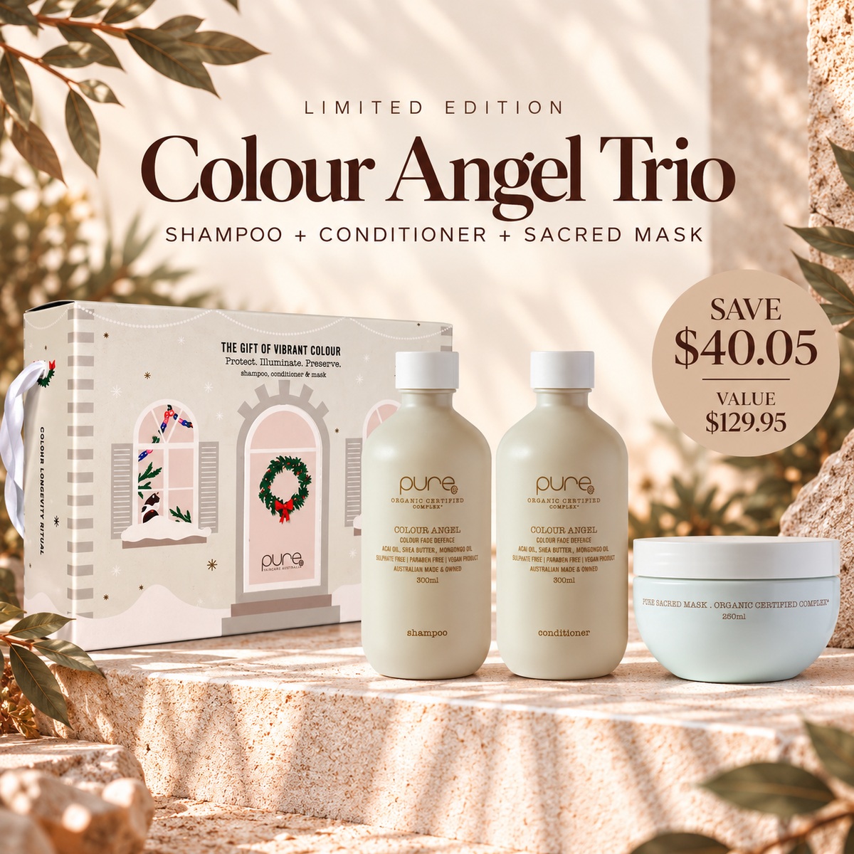 Pure Colour Angel Trio for coloured and colour-treated hair
