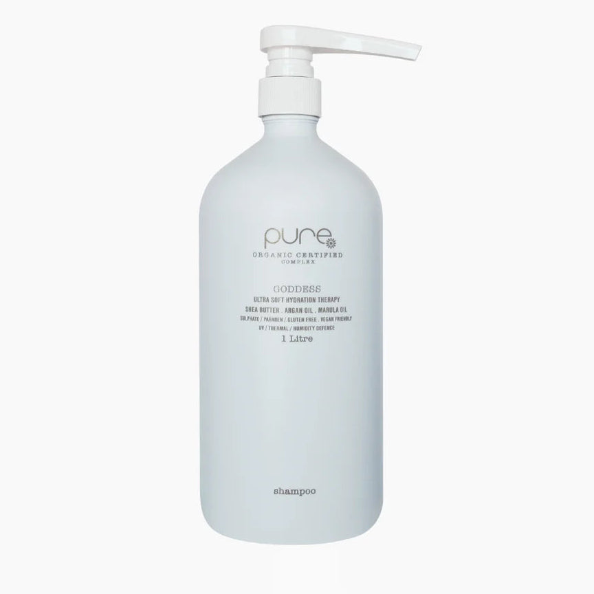 Pure Goddess Shampoo 1L for dry frizzy and unruly hair