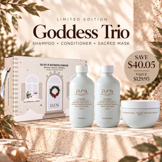 Pure Goddess Trio for dry frizzy and unruly hair
