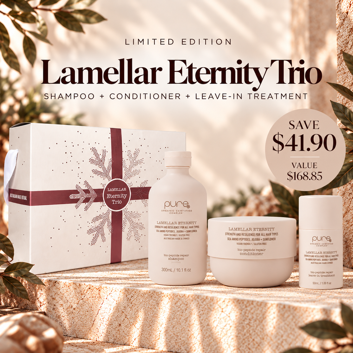 Pure Lamellar Eternity Trio for damaged and weak hair