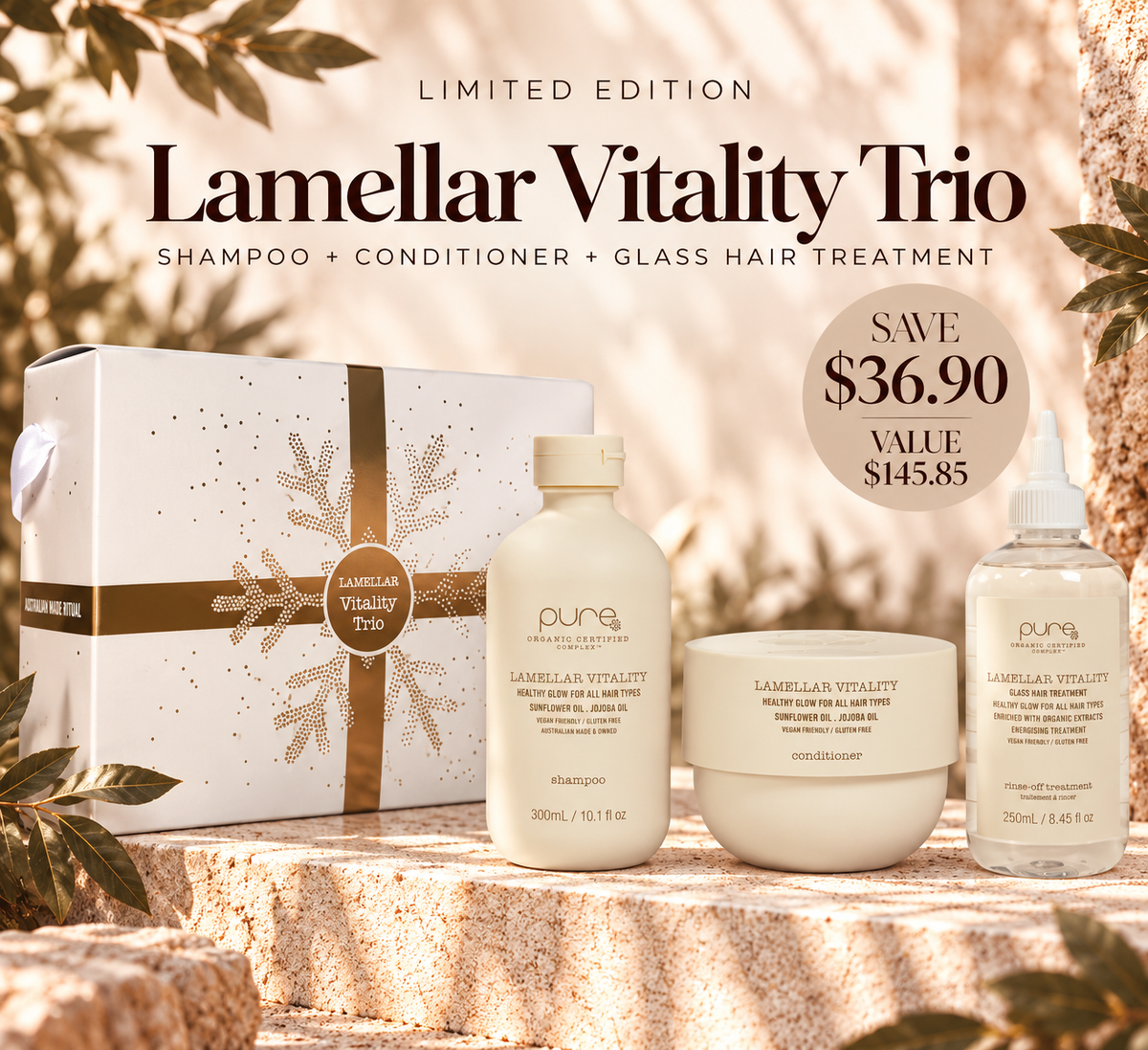 Pure Lamellar Vitality Trio for dull and lacklustre hair