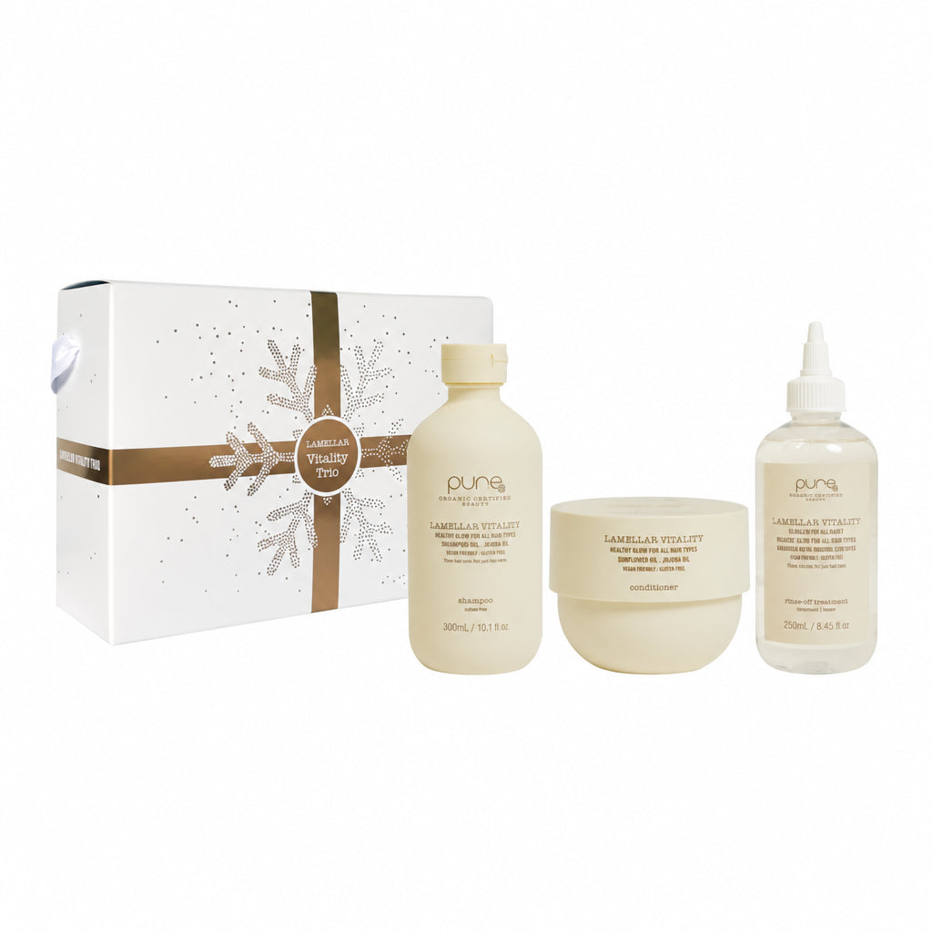 Pure Lamellar Vitality Shampoo Conditioner and Glass Hair Treatment Trio