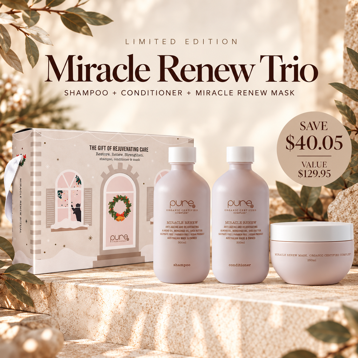 Pure Miracle Renew Trio for ageing weak and stressed hair